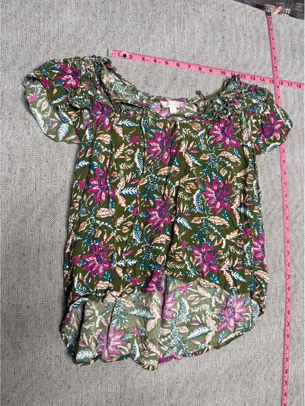 Jennifer Grace Floral Off Shoulder Rayon Blouse Top M